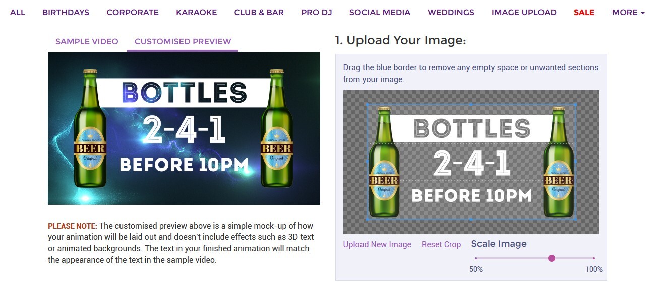 Use the crop tools within Text in Motion to remove any blank space